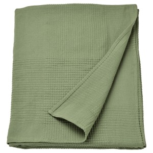 IKEA INDIRA bedspread, Queen/King Gray / Green, Ikea Outlet | 4987DGIFS