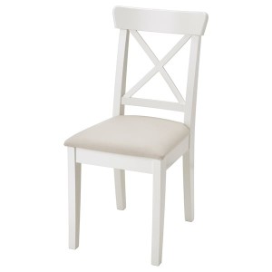 IKEA INGOLF chair White / Hallarp Beige, Ikea Outlet | 9245VMEUH