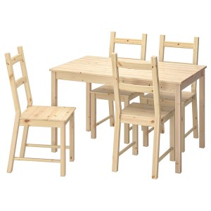 IKEA INGO / IVAR table and 4 chairs, pine, 47 1/4 in, Ikea Outlet | 1735ZELIQ