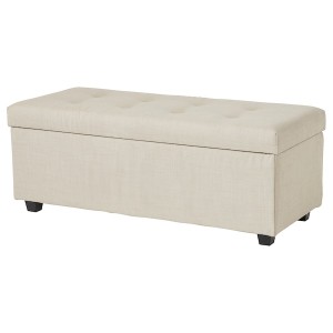 IKEA INNDYR storage bench Nordvalla Beige / Black, Ikea Outlet | 1948FBYMW