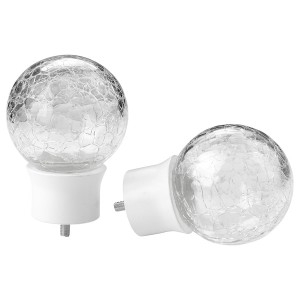 IKEA INSEKTSMAL finials, 1 pair White / Glass, Ikea Outlet | 8524UOGXS