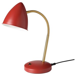 IKEA ISNÅLEN LED work lamp Red / Brass Color, Ikea Outlet | 2469YQJDN