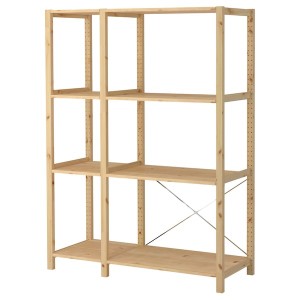 IKEA IVAR 2 section shelving unit, pine, 52 3/4x19 5/8x70 1/2 in, Ikea Outlet | 6043MDBVZ