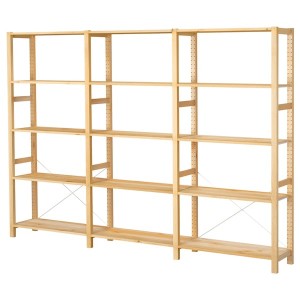 IKEA IVAR 3 section shelving unit, pine, 102x11 3/4x70 1/2 in, Ikea Outlet | 7456TUQFO