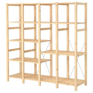 IKEA IVAR 4 section shelving unit, pine, 70 1/2x19 5/8x70 1/2 in, Ikea Outlet | 7198GMRCH