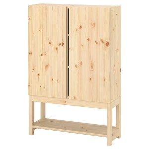 IKEA IVAR shelving unit with cabinet, pine, 31 1/2x11 3/4x47 1/4 in, Ikea Outlet | 8605VLMTH