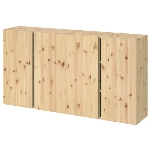 IKEA IVAR wall cabinet with doors, pine, 63x11 3/4x32 5/8 in, Ikea Outlet | 8674XAHMF