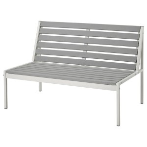 IKEA JOLPEN loveseat, outdoor, white/gray, 39 3/8x23 1/4x26 3/8 in, Ikea Outlet | 6435FLWKX