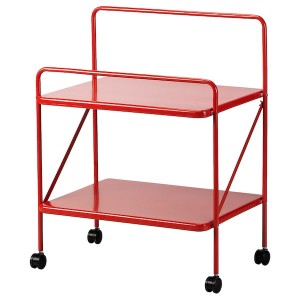 IKEA JÄRLÅSA side table on casters, 25 5/8x17 3/4 in Red, Ikea Outlet | 7936UMGNL