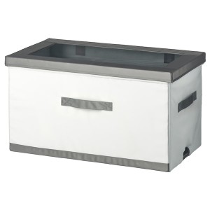 IKEA JÄTTEBJÖRN box with lid, white/gray, 32x17 ¾x17 ¼ in, Ikea Outlet | 7320WKUCV