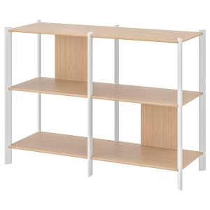 IKEA JÄTTESTA shelf unit, 47 1/4x33 1/2 in White / Light Bamboo, Ikea Outlet | 9251TFZMV
