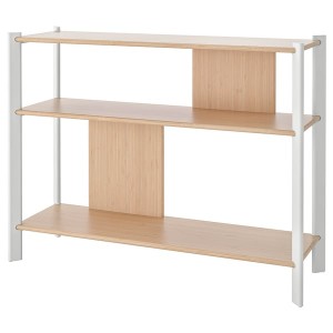 IKEA JÄTTESTA side table, 37 3/8x11 3/4 in White / Light Bamboo, Ikea Outlet | 6071WVLEX