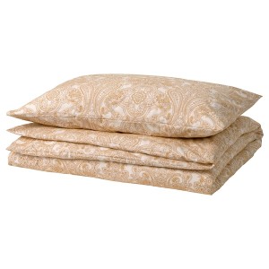 IKEA JÄTTEVALLMO duvet cover and pillowcase(s), Twin Yellow / White, Ikea Outlet | 8034LGHDC