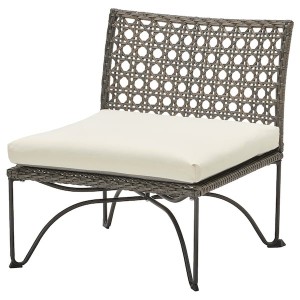 IKEA JUTHOLMEN chair, outdoor, dark gray/Kuddarna beige, 25 5/8x28 3/4x28 in, Ikea Outlet | 2985KBNRS