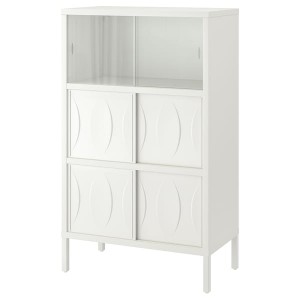 IKEA KALKNÄS cabinet with sliding doors, white, 32 5/8x16 7/8x53 7/8 in, Ikea Outlet | 3541GNAIB