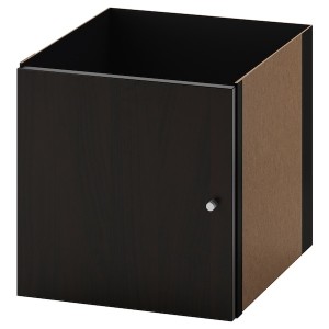 IKEA KALLAX Insert with door, 13x13 in Black / Brown, Ikea Outlet | 3976TVNKJ