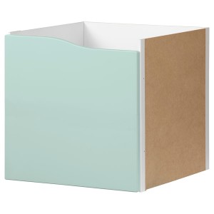 IKEA KALLAX Insert with door, 13x13 in Wave Shaped / Pale Turquoise, Ikea Outlet | 8309QWXUF