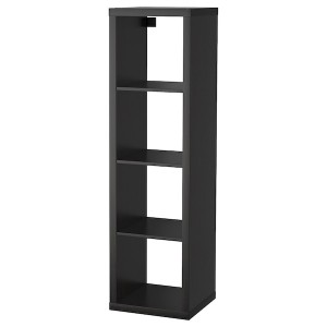 IKEA KALLAX Shelf unit, 16 1/2x57 7/8 in Black / Brown, Ikea Outlet | 6182AGZDF