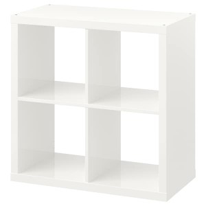 IKEA KALLAX Shelf unit, 30 3/8x30 3/8 in High Gloss White, Ikea Outlet | 4581KCOSZ