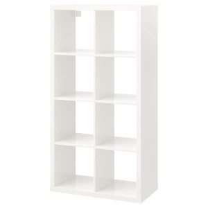 IKEA KALLAX Shelf unit, 30 3/8x57 7/8 in High Gloss White, Ikea Outlet | 2061LEUVM