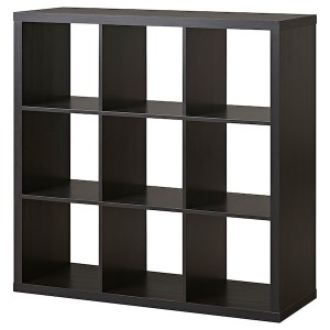 IKEA KALLAX Shelf unit, 44 1/8x44 1/8 in Black / Brown, Ikea Outlet | 1465ELRVC