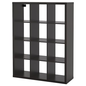 IKEA KALLAX Shelf unit, 44 1/8x57 7/8 in Black / Brown, Ikea Outlet | 4608YHSEA
