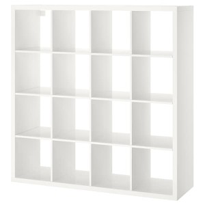 IKEA KALLAX Shelf unit, 57 7/8x57 7/8 in High Gloss White, Ikea Outlet | 2497OKNVC