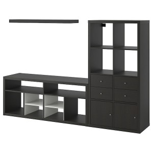 IKEA KALLAX / LACK TV storage combination, 88 1/4x15 3/8x57 7/8 in Black / Brown, Ikea Outlet | 0764BMXSJ