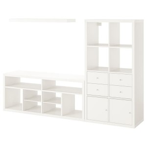 IKEA KALLAX / LACK TV storage combination, 88 1/4x15 3/8x57 7/8 in White, Ikea Outlet | 2350PFNZI