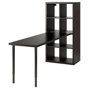 IKEA KALLAX / LAGKAPTEN workstation, 30 3/8x70 1/2x57 7/8 in Black / Black / Brown, Ikea Outlet | 4092GVLRQ