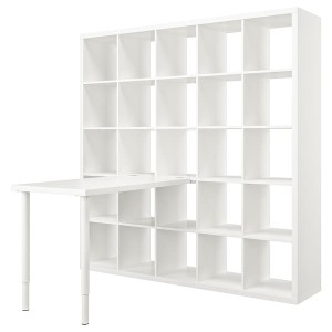 IKEA KALLAX / LINNMON workstation, 71 5/8x54 3/4x71 5/8 in White, Ikea Outlet | 1542HGAFP