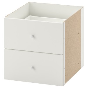 IKEA KALLAX insert with 2 drawers, 13x13 in White, Ikea Outlet | 8014DMAKO