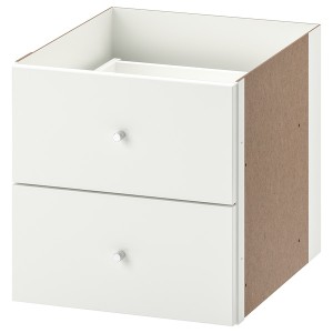 IKEA KALLAX insert with 2 drawers, 13x13 in High Gloss White, Ikea Outlet | 7930ZGYCL
