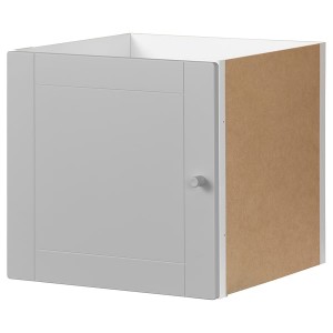 IKEA KALLAX insert with door, groove milled, 13x13 in Gray, Ikea Outlet | 7925BWGEV