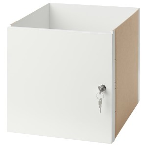 IKEA KALLAX insert with lockable door, white, 13x13 in, Ikea Outlet | 3640TJVNK