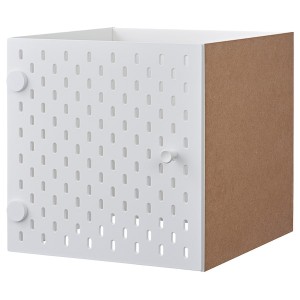 IKEA KALLAX insert with pegboard, white, 13x13 in, Ikea Outlet | 5018WGNOT