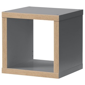 IKEA KALLAX shelf unit, 16 3/8x16 in Gray / Wood Effect, Ikea Outlet | 8105GRBYE