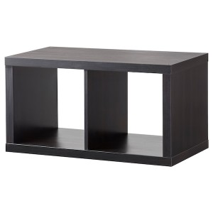 IKEA KALLAX shelf unit, 30 1/8x16 1/8 in Black / Brown, Ikea Outlet | 4120FHEJP