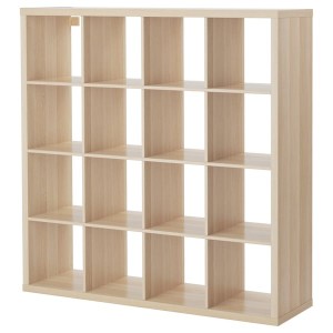 IKEA KALLAX shelf unit, 57 7/8x57 5/8 in White Stained Oak Effect, Ikea Outlet | 7851WXHGU