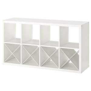 IKEA KALLAX shelf unit with 4 inserts, 30 3/8x57 7/8 in White, Ikea Outlet | 8910FTYOZ