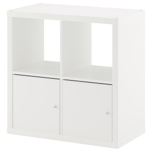 IKEA KALLAX shelf unit with doors, 30 3/8x30 3/8 in White, Ikea Outlet | 8273KEPYJ