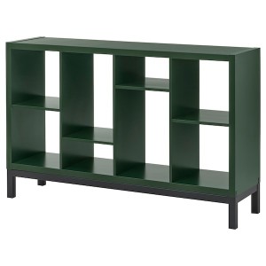 IKEA KALLAX shelving unit with underframe, dark green/black, 57 7/8x15 3/8x37 in, Ikea Outlet | 9261PEHOT