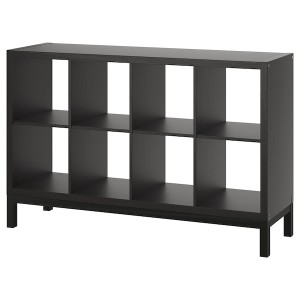 IKEA KALLAX shelving unit with underframe, 57 7/8x37 in Black / Brown / Black, Ikea Outlet | 9172ZJBYP