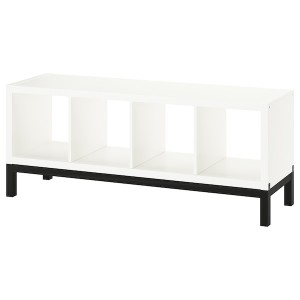 IKEA KALLAX shelving unit with underframe, 57 7/8x23 1/4 in White / Black, Ikea Outlet | 9741EHORA