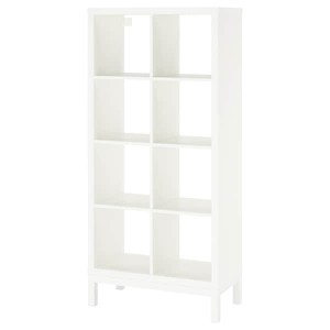 IKEA KALLAX shelving unit with underframe, 30 3/8x64 5/8 in White / White, Ikea Outlet | 9463JAXUT