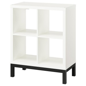 IKEA KALLAX shelving unit with underframe, 30 3/8x37 in White / Black, Ikea Outlet | 3769UHKNM