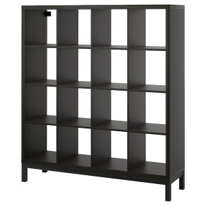 IKEA KALLAX shelving unit with underframe, 57 7/8x64 5/8 in Black / Brown / Black, Ikea Outlet | 2165CLPMZ