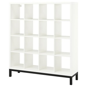 IKEA KALLAX shelving unit with underframe, 57 7/8x64 5/8 in White / Black, Ikea Outlet | 6782MASYT