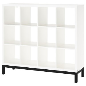 IKEA KALLAX shelving unit with underframe, 57 7/8x50 3/4 in White / Black, Ikea Outlet | 1752XYMKS