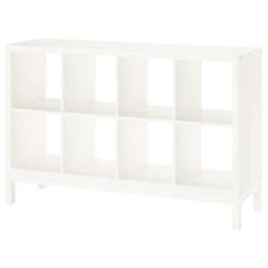 IKEA KALLAX shelving unit with underframe, 57 7/8x37 in White / White, Ikea Outlet | 9137ASIYV